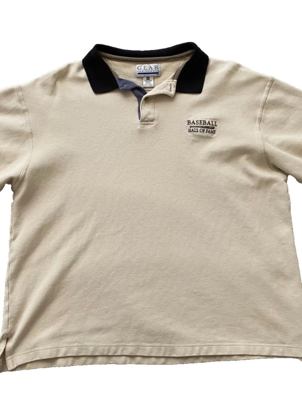Vtg 90s Gear For Sports Embroidered Baseball Hall of Fame Polo